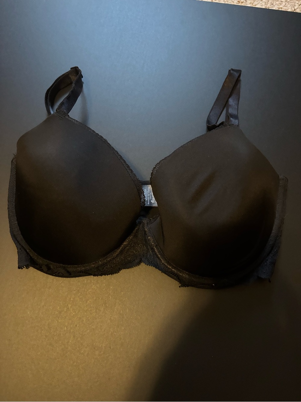 Calvin Klein Black Lace-Trim Molded T-Shirt Bra